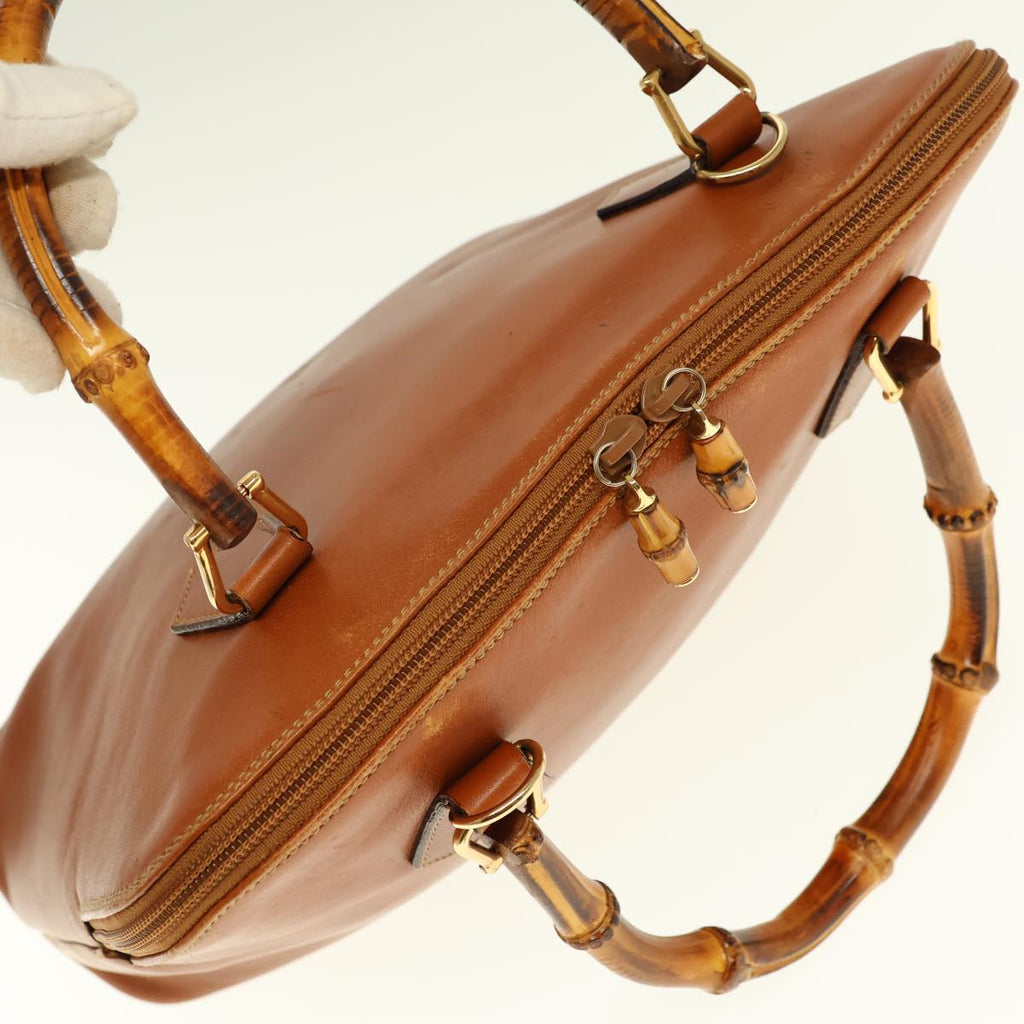 GUCCI Bamboo Hand Bag Leather 2way Brown 000 1186 0289 yk12820