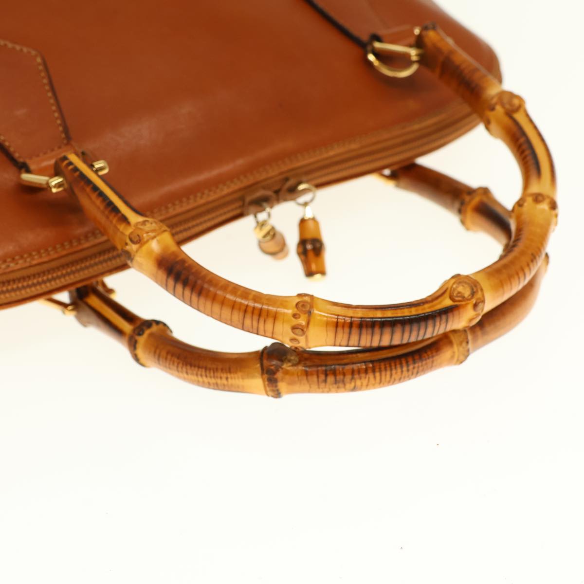 GUCCI Bamboo Hand Bag Leather 2way Brown 000 1186 0289 yk12820