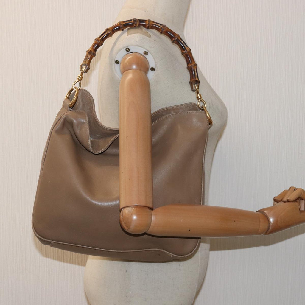 GUCCI Bamboo Hand Bag Leather Beige 001 2113 1638 yk12821