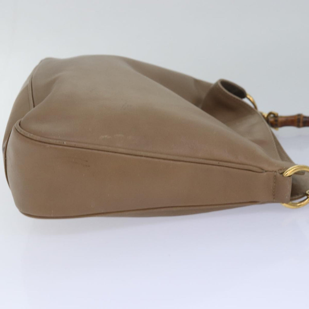 GUCCI Bamboo Hand Bag Leather Beige 001 2113 1638 yk12821