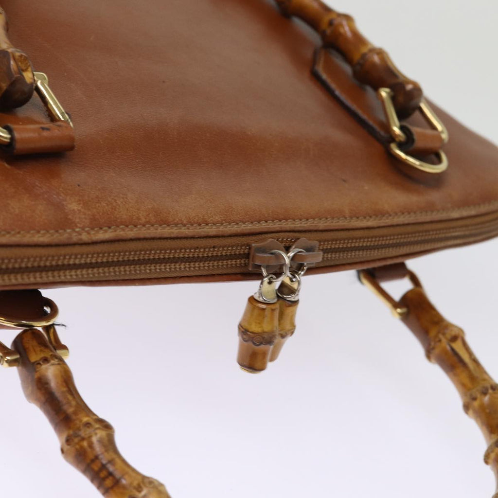 GUCCI Bamboo Hand Bag Leather Brown 000 1186 0289 yk12822