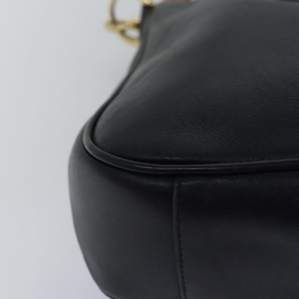 GUCCI Hand Bag Leather Black yk12824