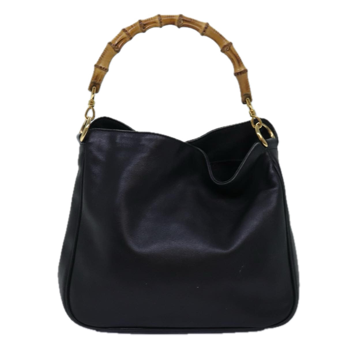 GUCCI Hand Bag Leather Black yk12824