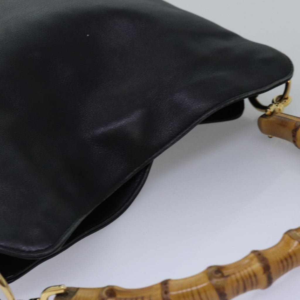 GUCCI Hand Bag Leather Black yk12824