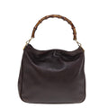 GUCCI Hand Bag Leather Bamboo Brown 001 8444 1638 yk12825