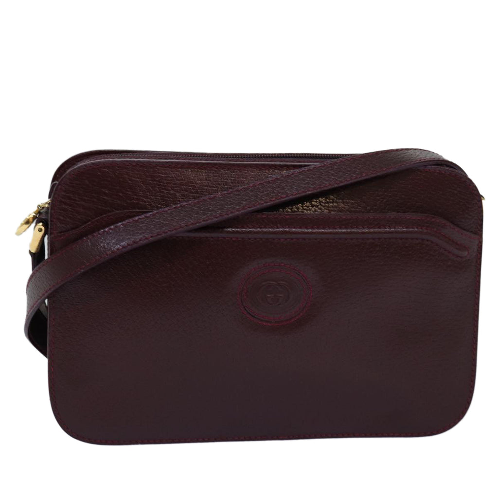GUCCI Shoulder Bag Leather Red 007 256 0051 yk12836