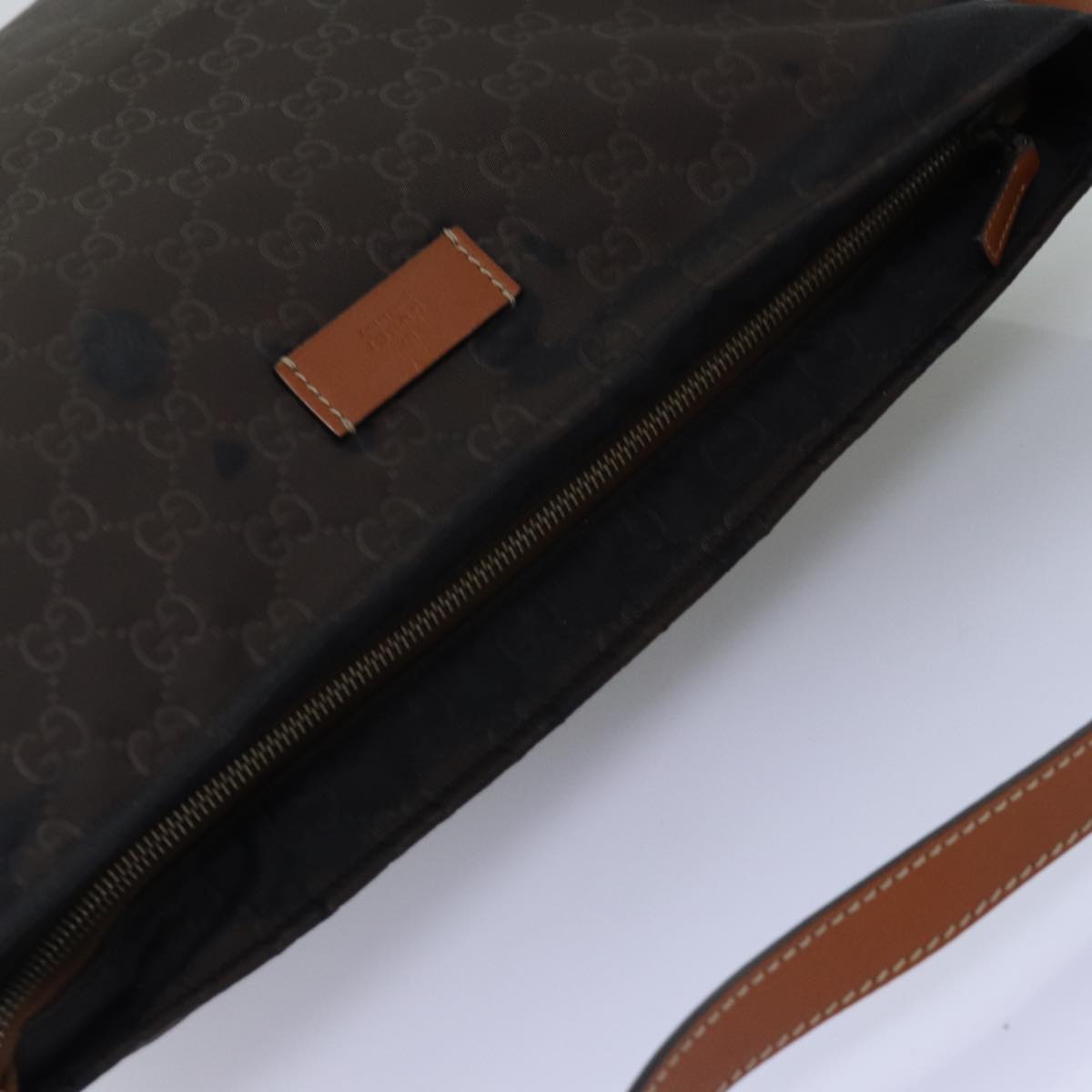 GUCCI GG Canvas Shoulder Bag Nylon Brown 308840 yk12840