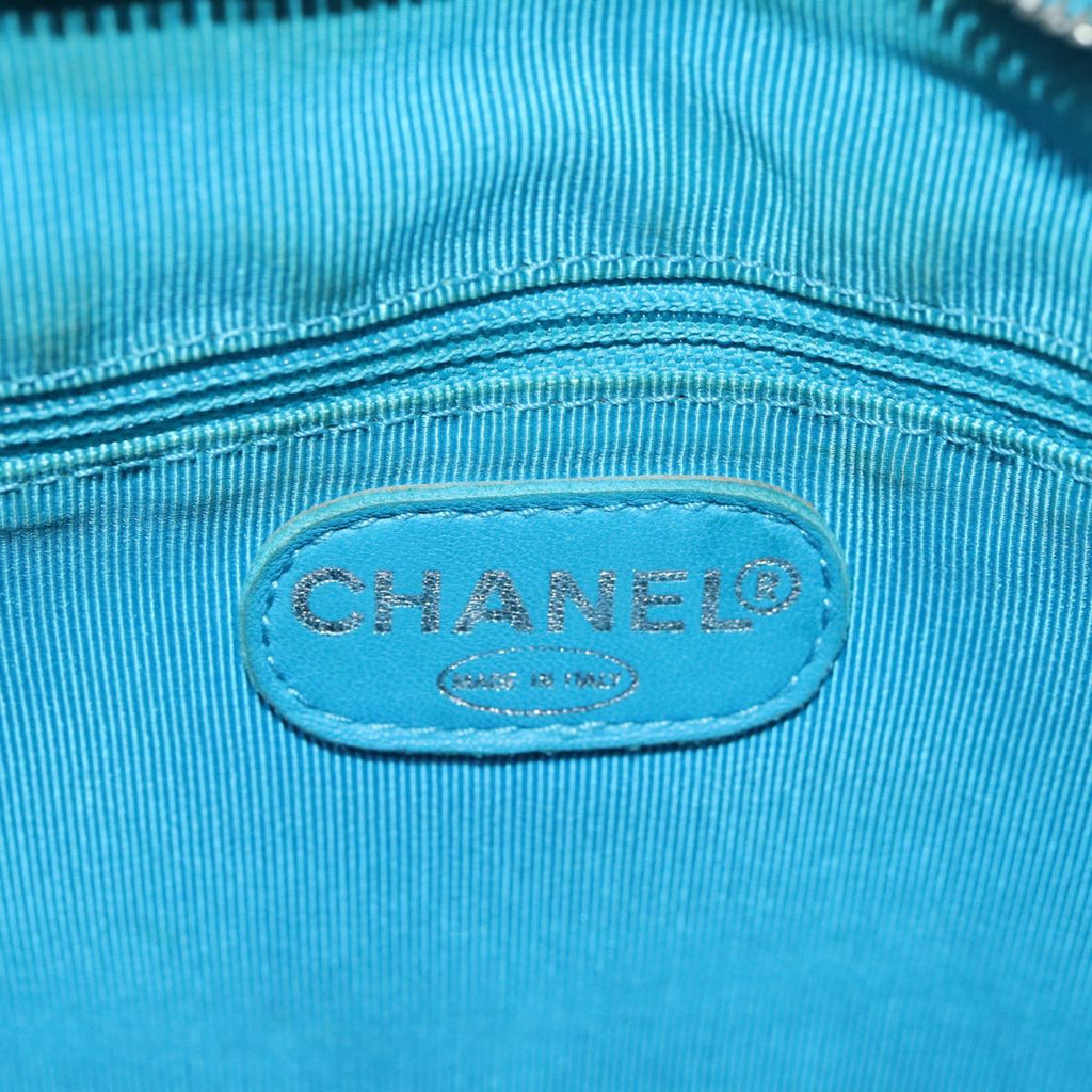CHANEL COCO Mark Tote Bag Caviar Skin Blue CC yk12847