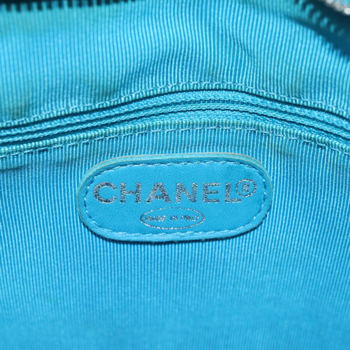 CHANEL COCO Mark Tote Bag Caviar Skin Blue CC yk12847