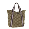 GUCCI GG Canvas Sherry Line Tote Bag Pink Beige 189669 yk12855