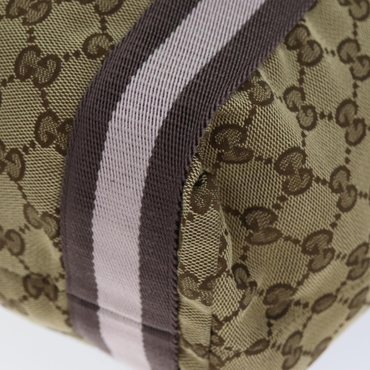 GUCCI GG Canvas Sherry Line Tote Bag Pink Beige 189669 yk12855