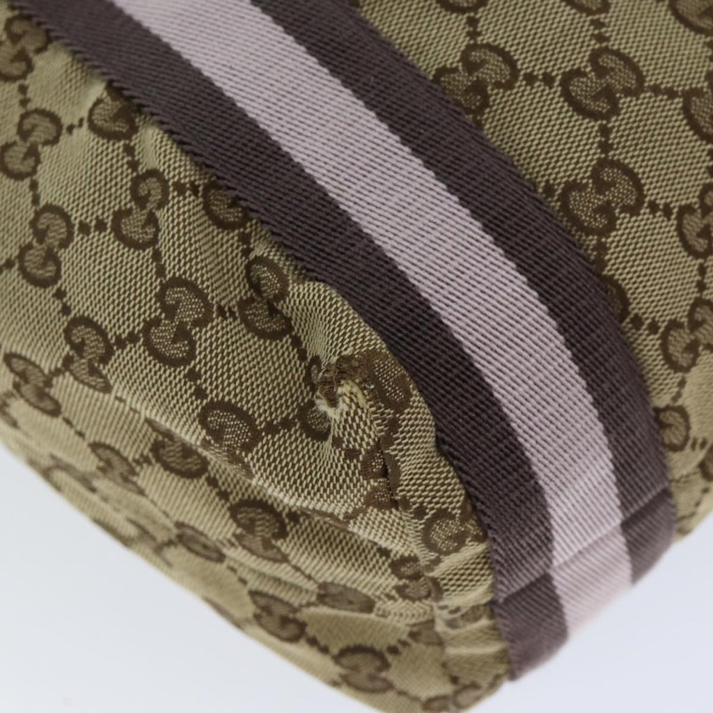 GUCCI GG Canvas Sherry Line Tote Bag Pink Beige 189669 yk12855