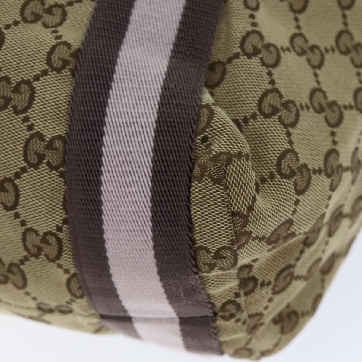 GUCCI GG Canvas Sherry Line Tote Bag Pink Beige 189669 yk12855