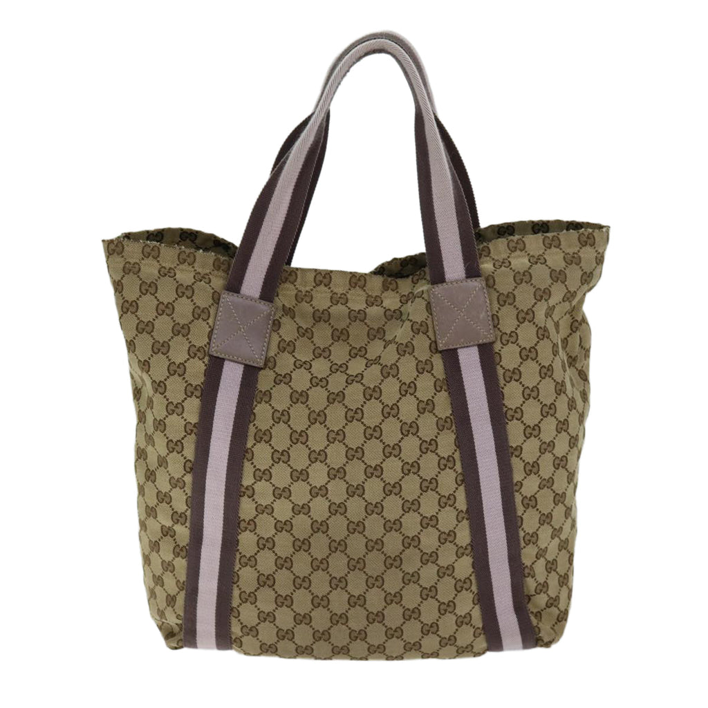 GUCCI GG Canvas Sherry Line Tote Bag Pink Beige 189669 yk12855