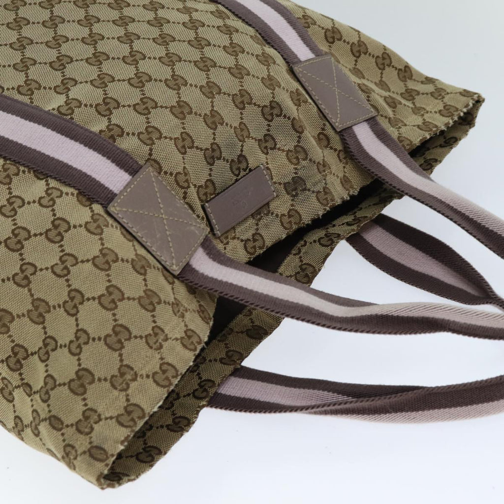 GUCCI GG Canvas Sherry Line Tote Bag Pink Beige 189669 yk12855