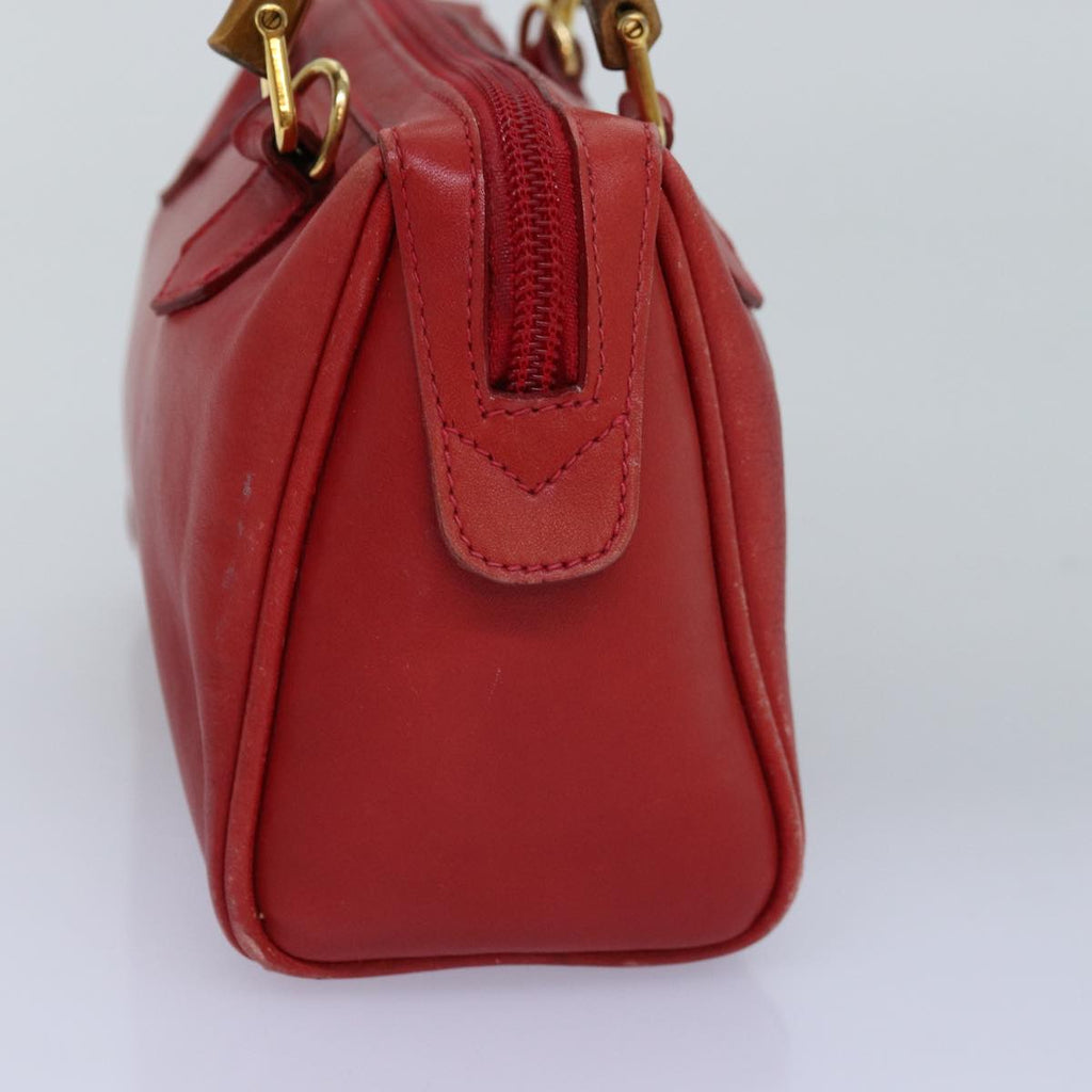 GUCCI Bamboo Hand Bag Leather Red 007 122 0232 yk12871