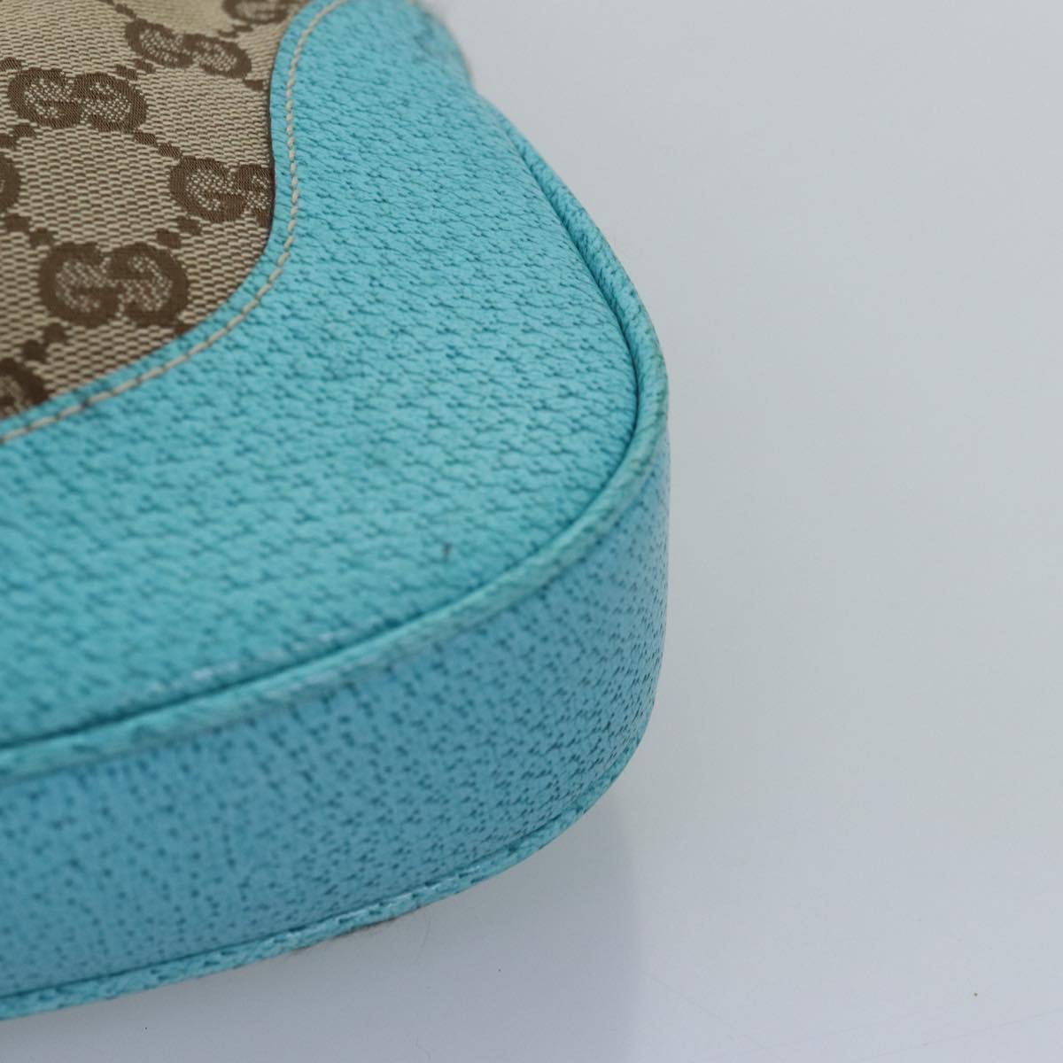 GUCCI Jackie GG Canvas Shoulder Bag Light Blue Beige 00963 yk12888A