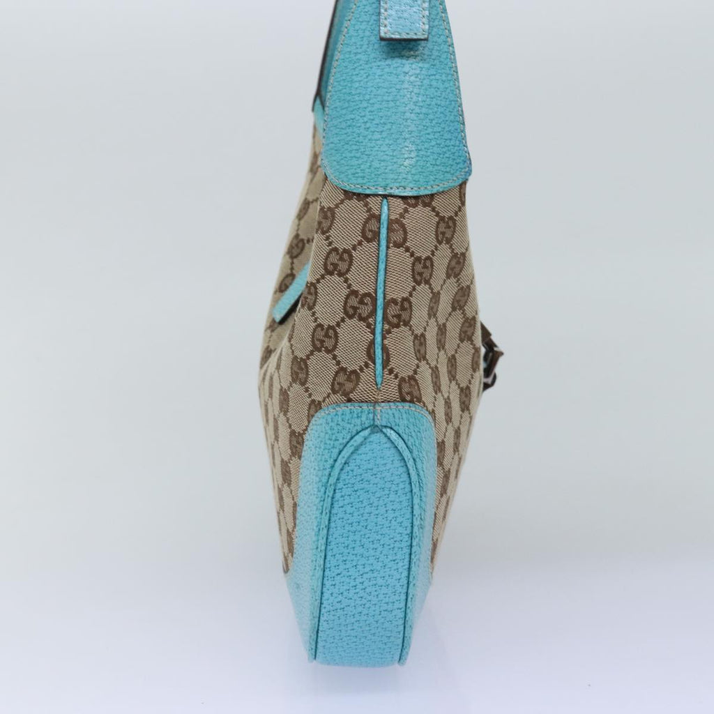 GUCCI Jackie GG Canvas Shoulder Bag Light Blue Beige 00963 yk12888A
