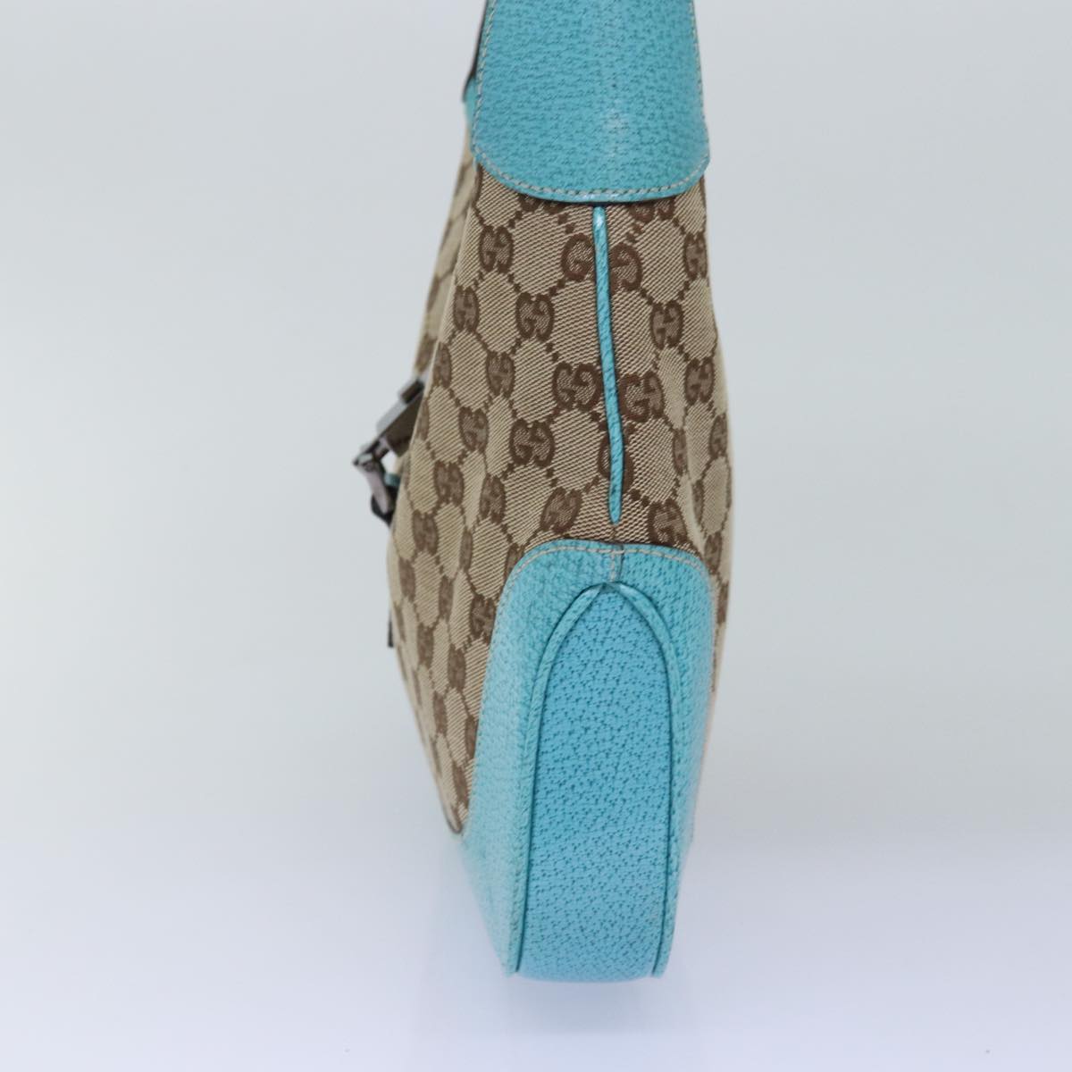 GUCCI Jackie GG Canvas Shoulder Bag Light Blue Beige 00963 yk12888A