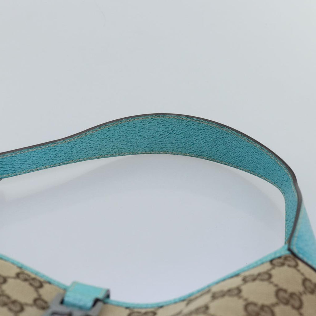 GUCCI Jackie GG Canvas Shoulder Bag Light Blue Beige 00963 yk12888A