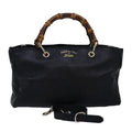 GUCCI Bamboo Swing Hand Bag Leather 2way Black 323660 yk12954