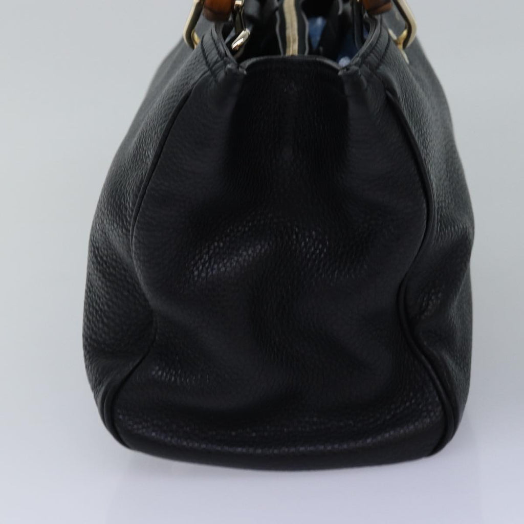 GUCCI Bamboo Swing Hand Bag Leather 2way Black 323660 yk12954