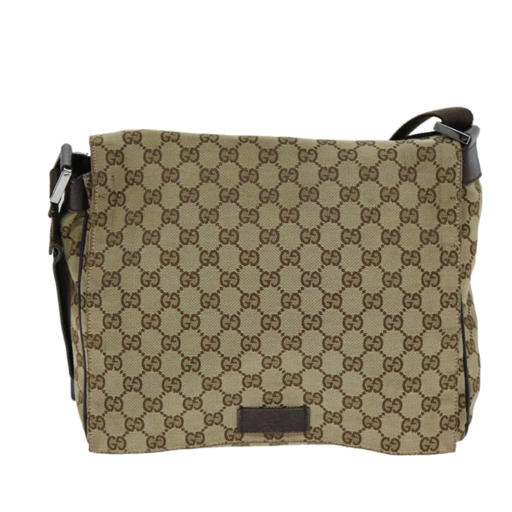 GUCCI GG Canvas Shoulder Bag Beige 146236 yk12996