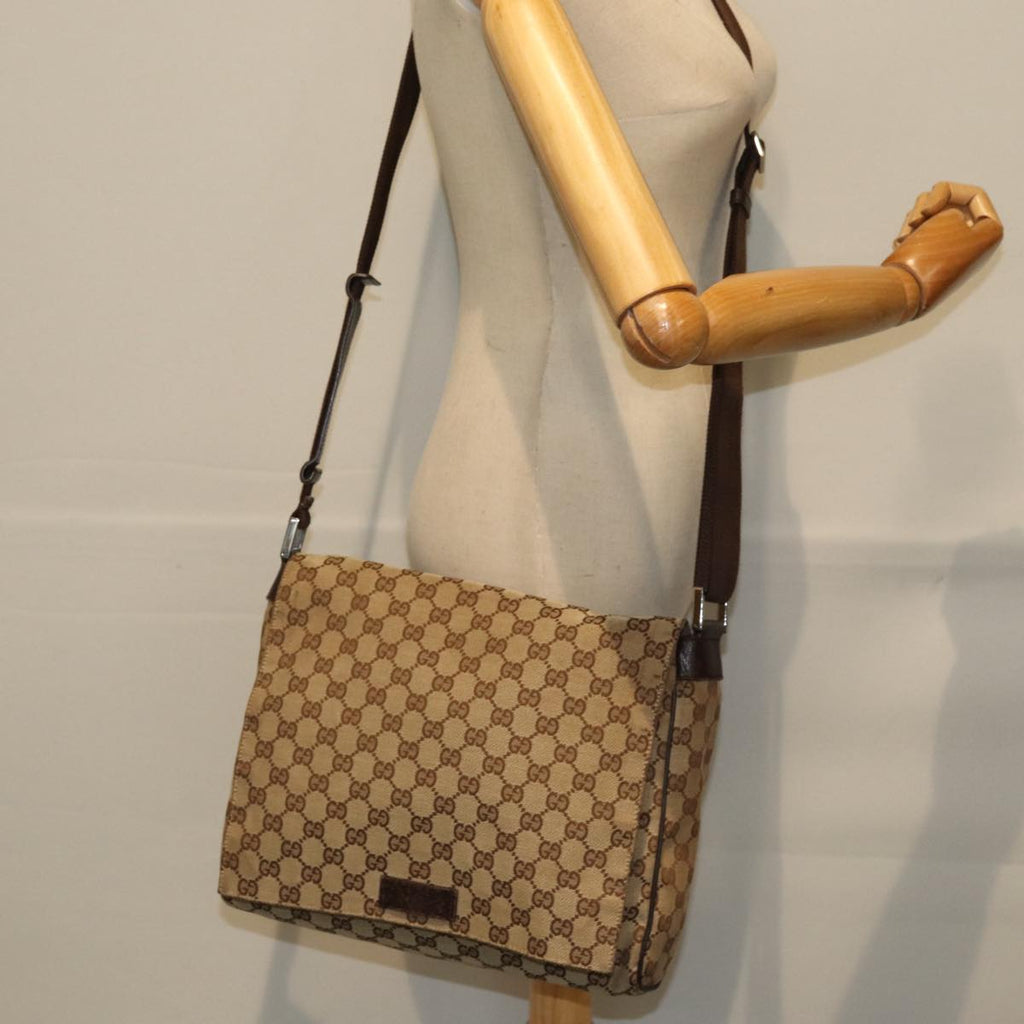GUCCI GG Canvas Shoulder Bag Beige 146236 yk12996