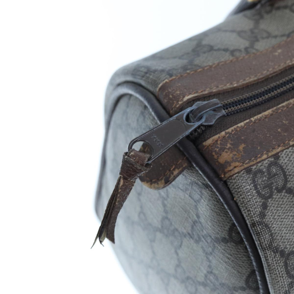 GUCCI GG Supreme Web Sherry Line Boston Bag PVC Beige Red 98 02 007 yk13015