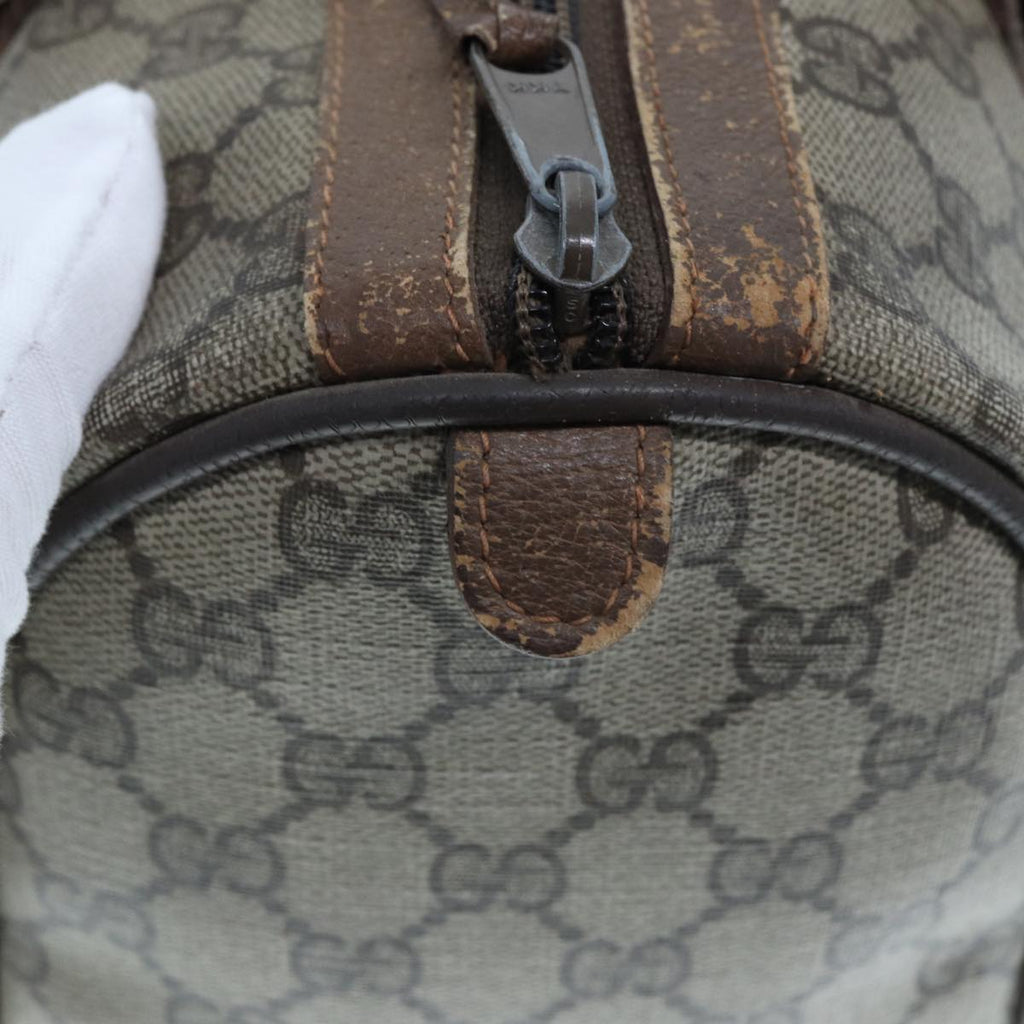 GUCCI GG Supreme Web Sherry Line Boston Bag PVC Beige Red 98 02 007 yk13015