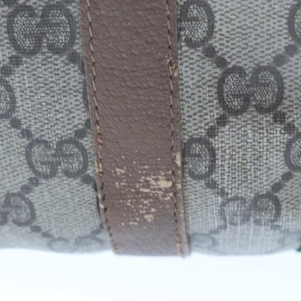 GUCCI GG Supreme Web Sherry Line Boston Bag PVC Beige Red 98 02 007 yk13015