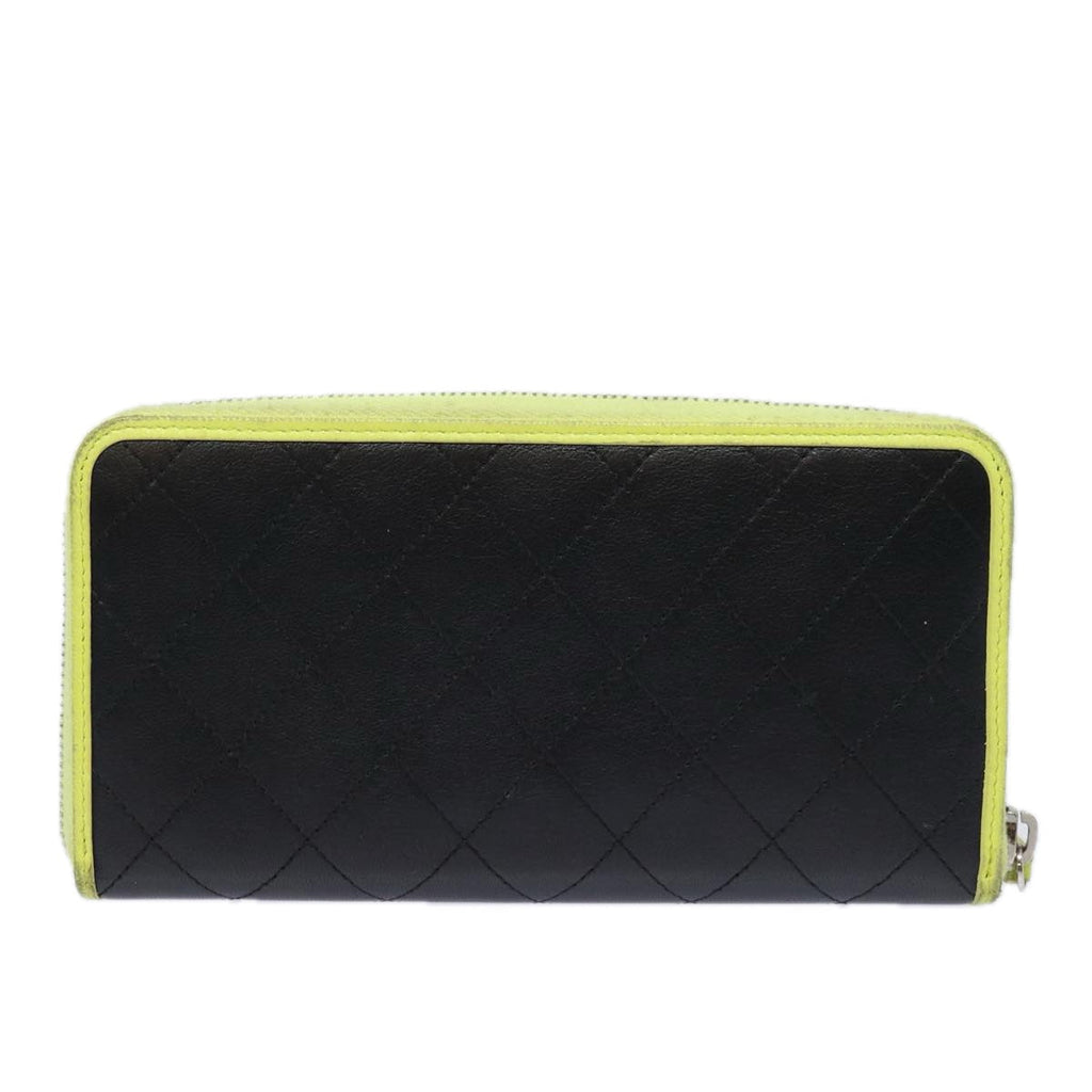 CHANEL Matelasse Long Wallet Leather Black CC yk13055