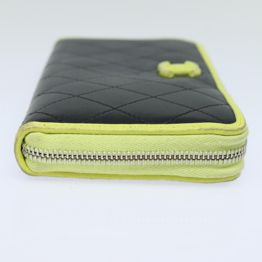 CHANEL Matelasse Long Wallet Leather Black CC yk13055