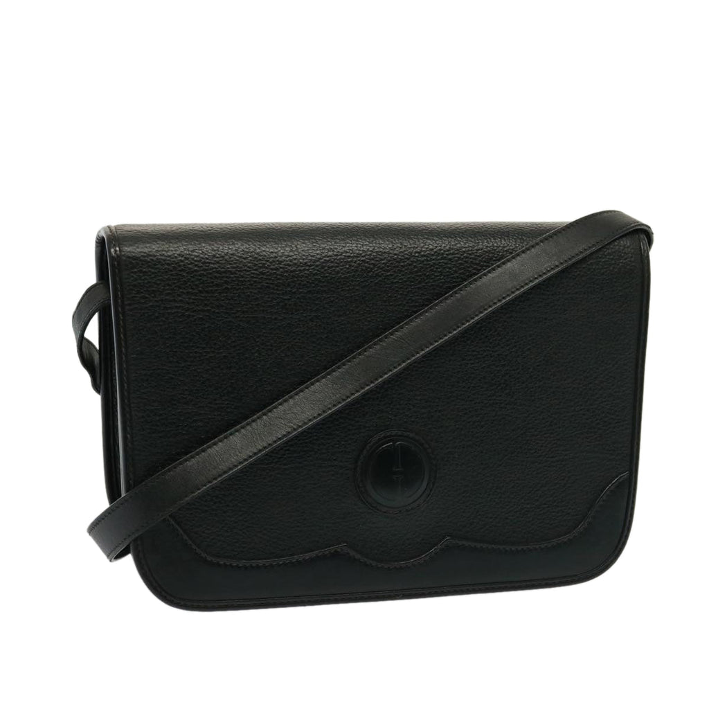 GUCCI Shoulder Bag Leather Black yk13058