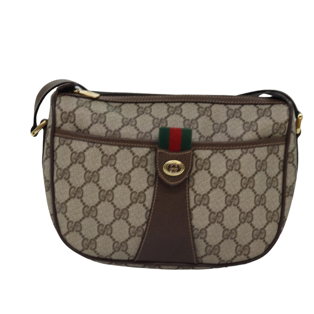 GUCCI GG Supreme Web Sherry Line Shoulder Bag PVC Beige 89 02 032 yk13060