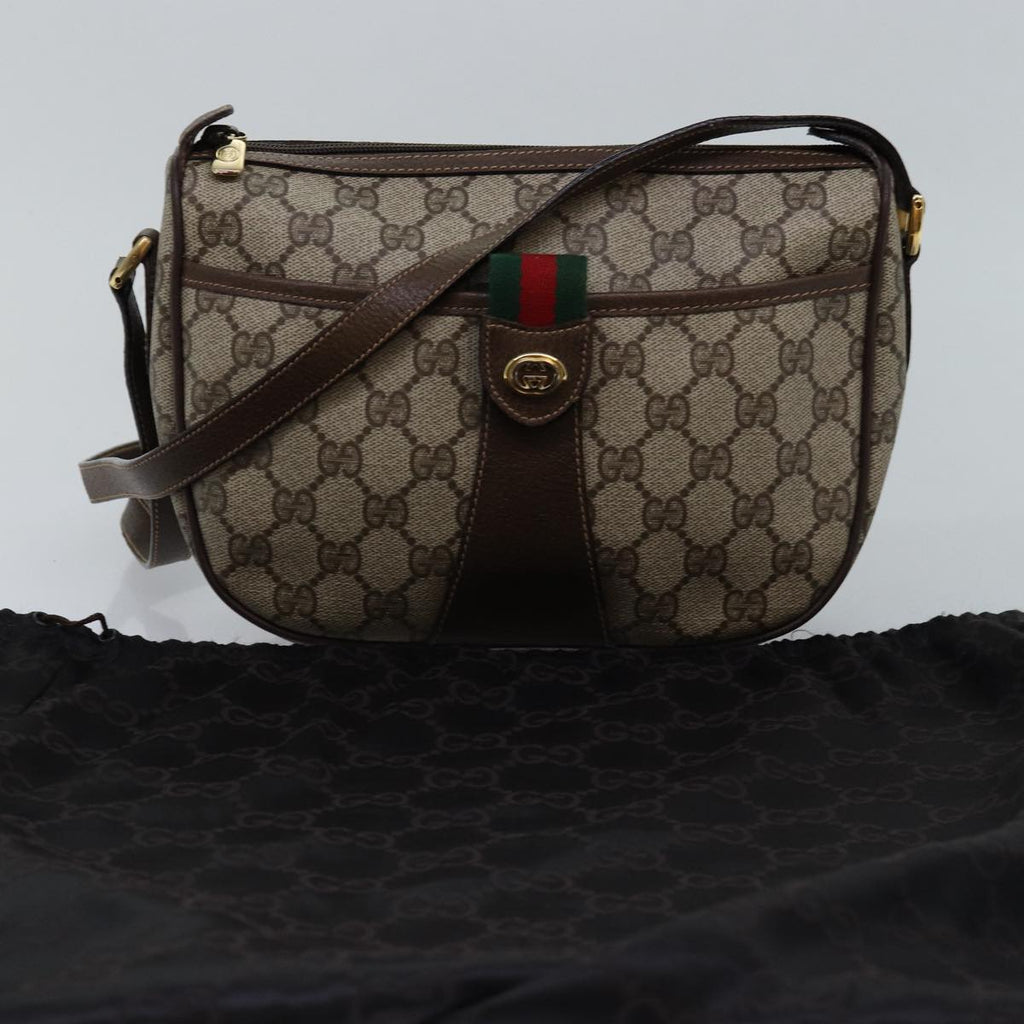 GUCCI GG Supreme Web Sherry Line Shoulder Bag PVC Beige 89 02 032 yk13060