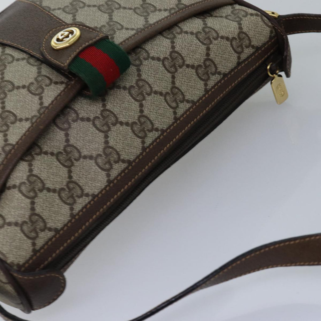 GUCCI GG Supreme Web Sherry Line Shoulder Bag PVC Beige 89 02 032 yk13060