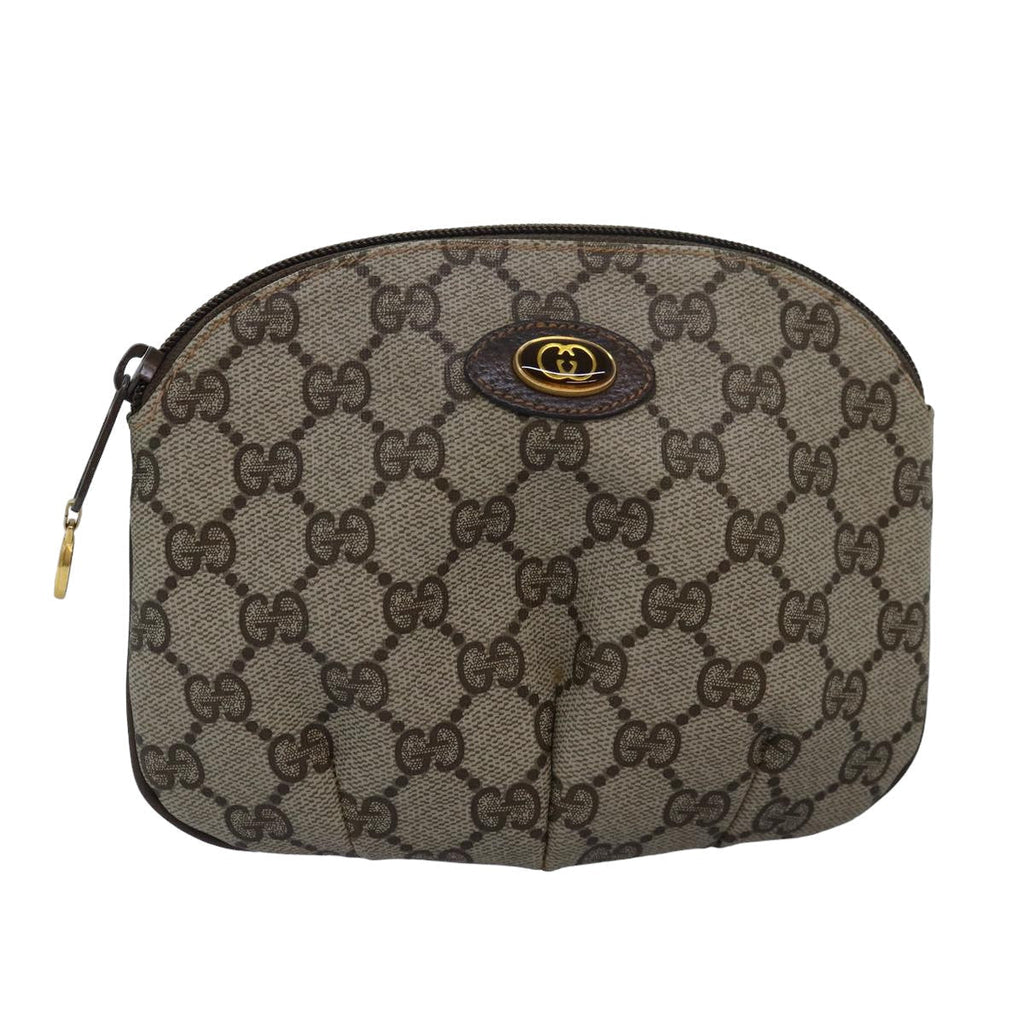 GUCCI GG Supreme Pouch PVC Leather Beige 89 01 017 yk13062