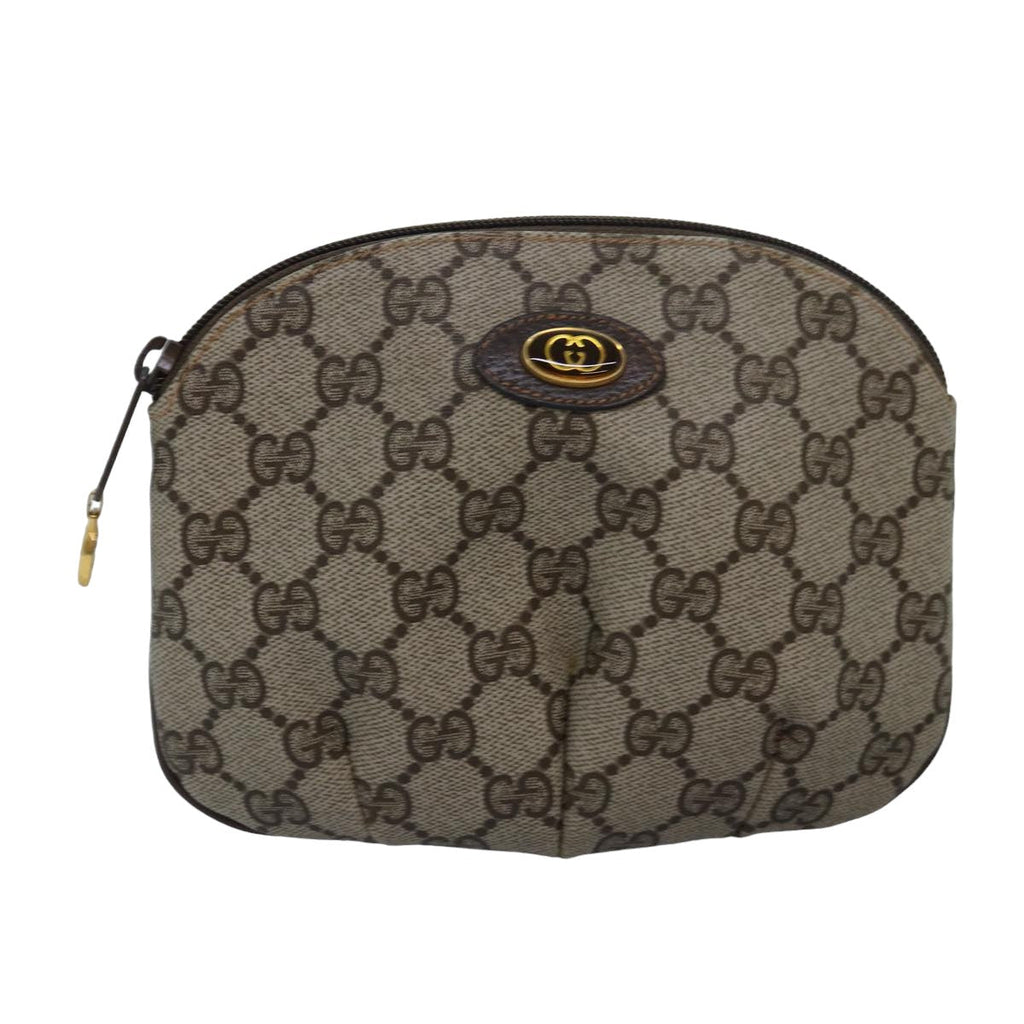 GUCCI GG Supreme Pouch PVC Leather Beige 89 01 017 yk13062