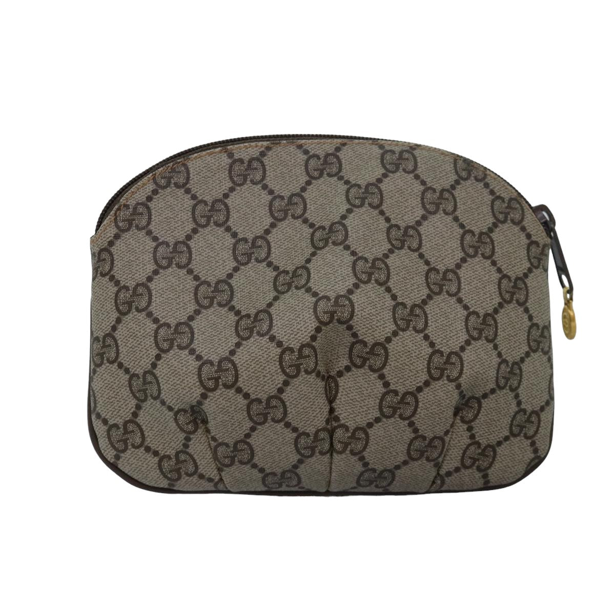 GUCCI GG Supreme Pouch PVC Leather Beige 89 01 017 yk13062
