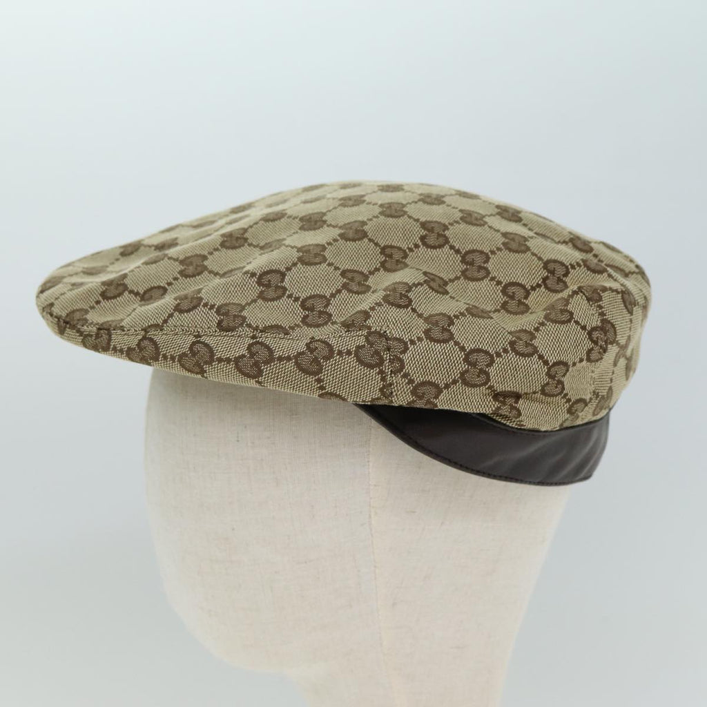 GUCCI GG Canvas Hunting Cap Hat M Beige yk13069