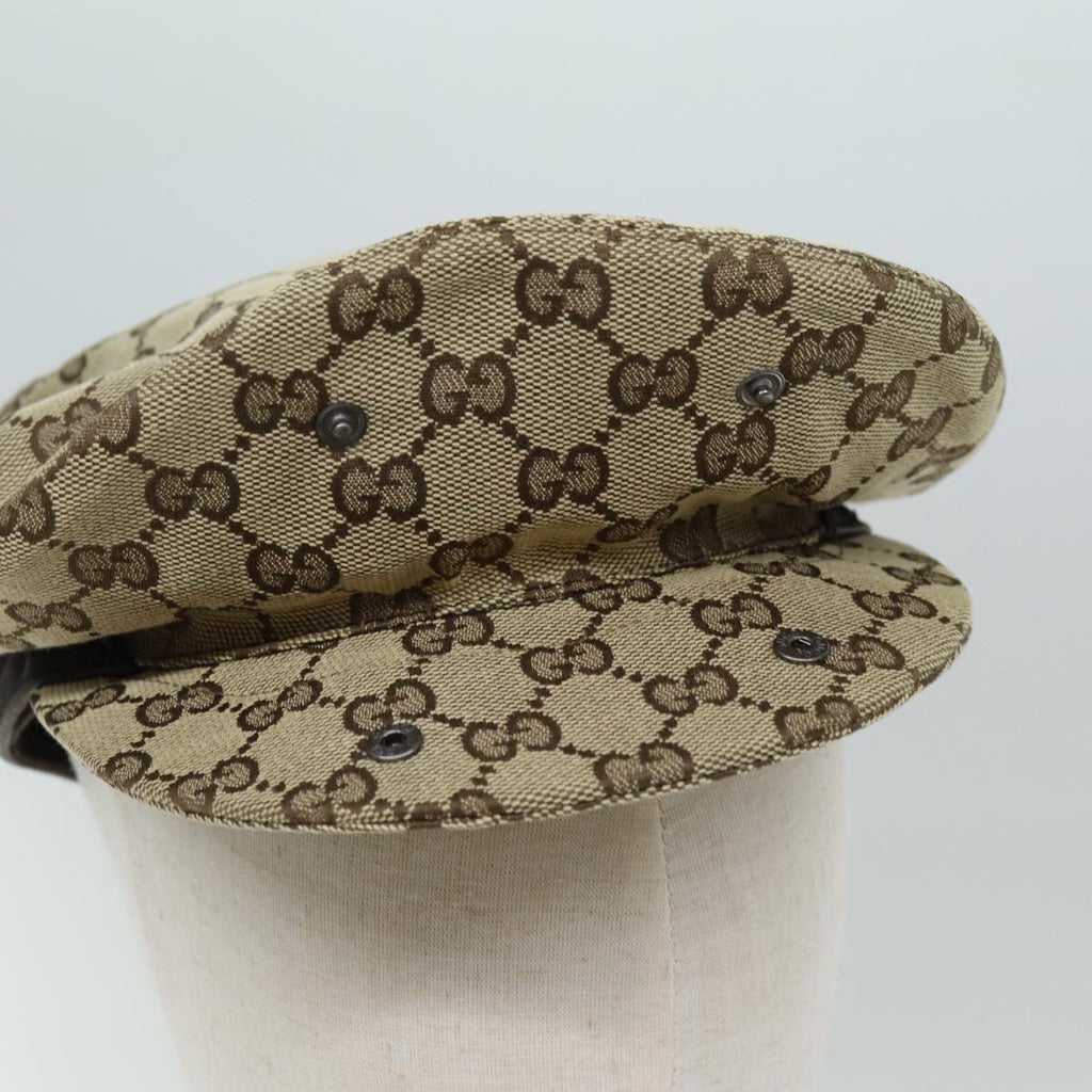 GUCCI GG Canvas Hunting Cap Hat M Beige yk13069