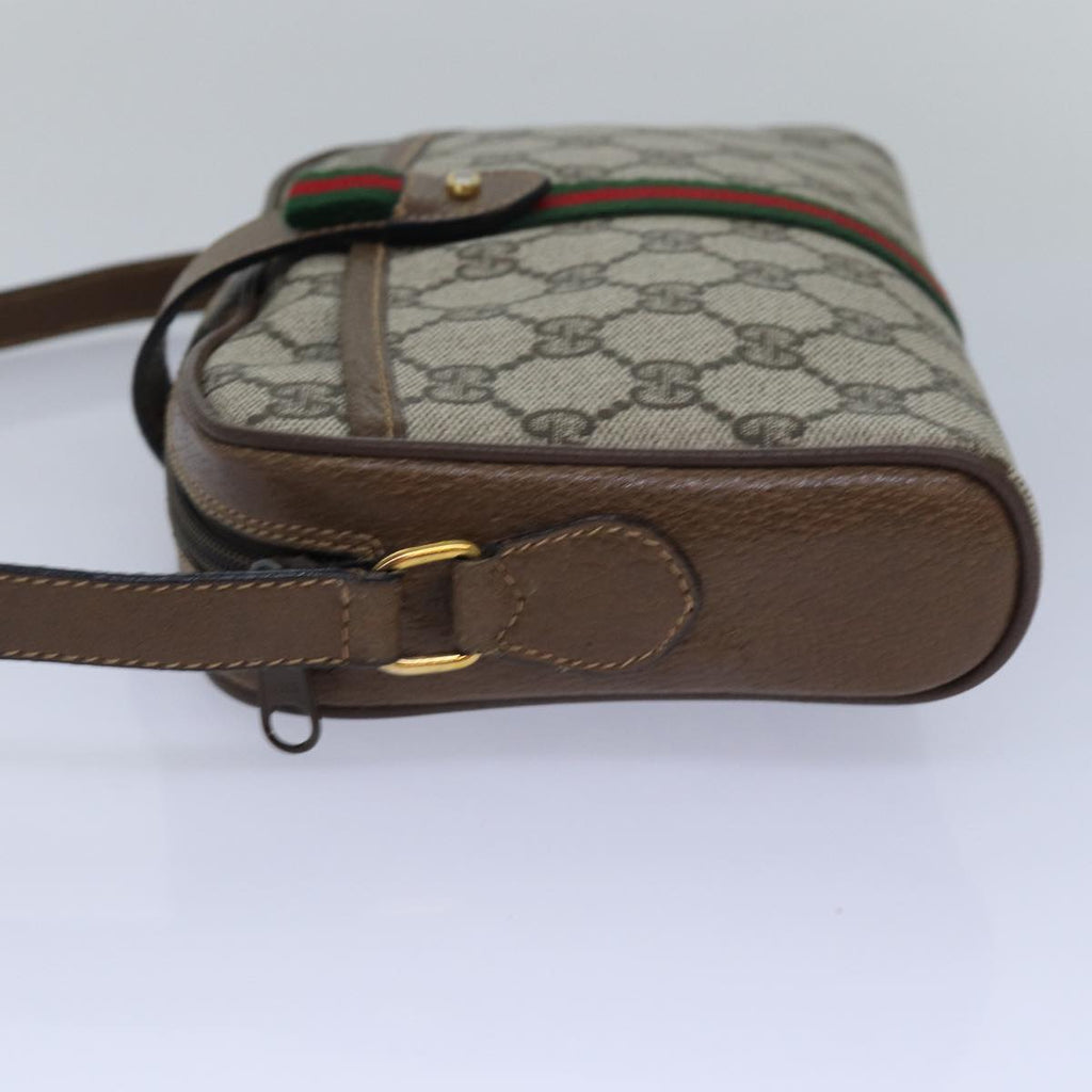 GUCCI GG Supreme Web Sherry Line Shoulder Bag PVC Beige 89 02 055 yk13076