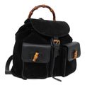 GUCCI Bamboo Shoulder Bag Suede Black 003 2058 0016 yk13089