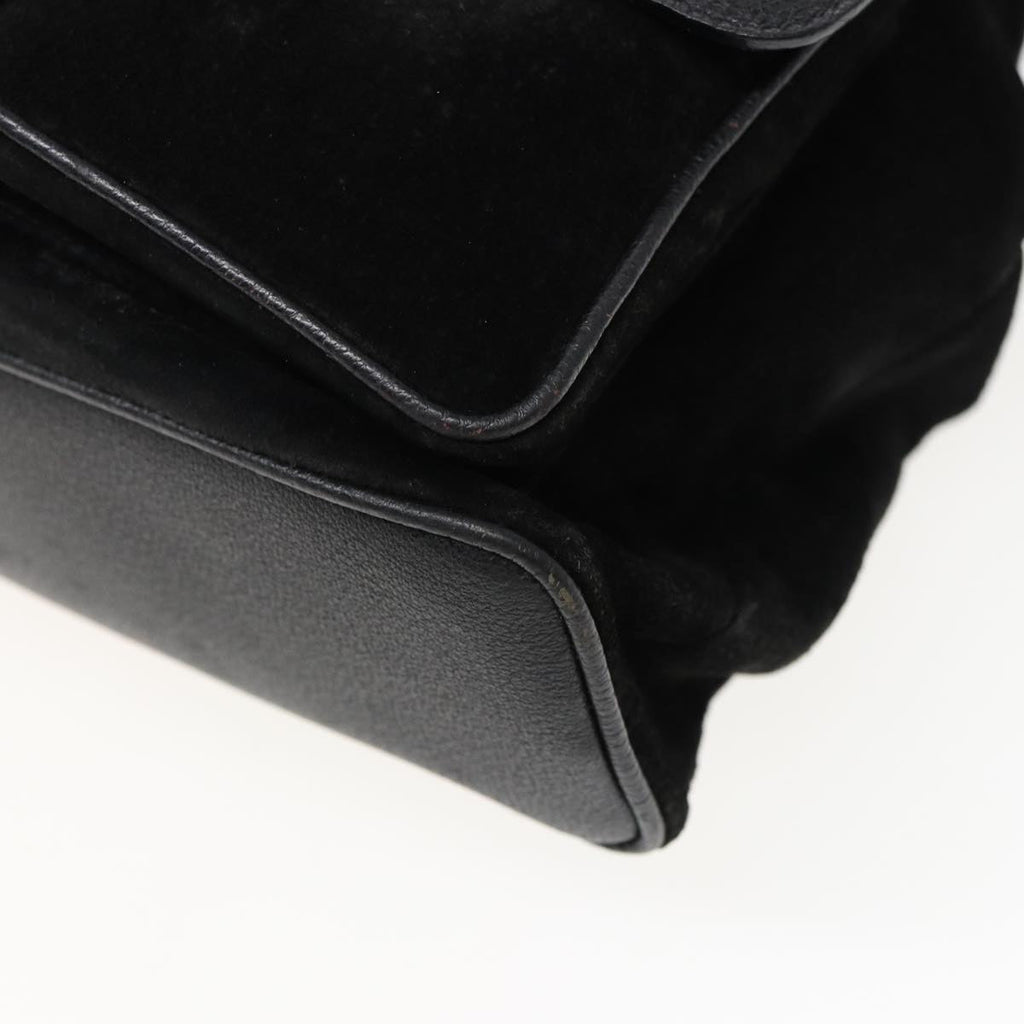 GUCCI Bamboo Shoulder Bag Suede Black 003 2058 0016 yk13089