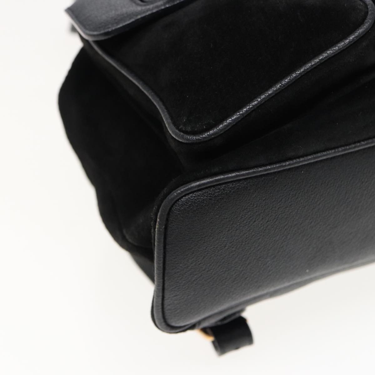 GUCCI Bamboo Shoulder Bag Suede Black 003 2058 0016 yk13089