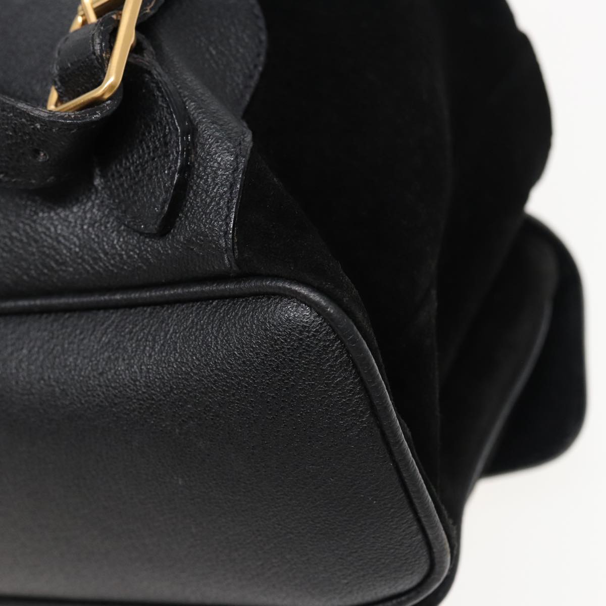 GUCCI Bamboo Shoulder Bag Suede Black 003 2058 0016 yk13089