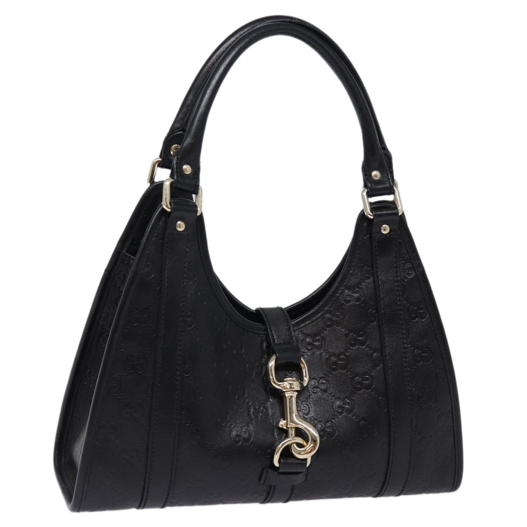 GUCCI Jackie GG Canvas Guccissima Hand Bag Black 203495 yk13098