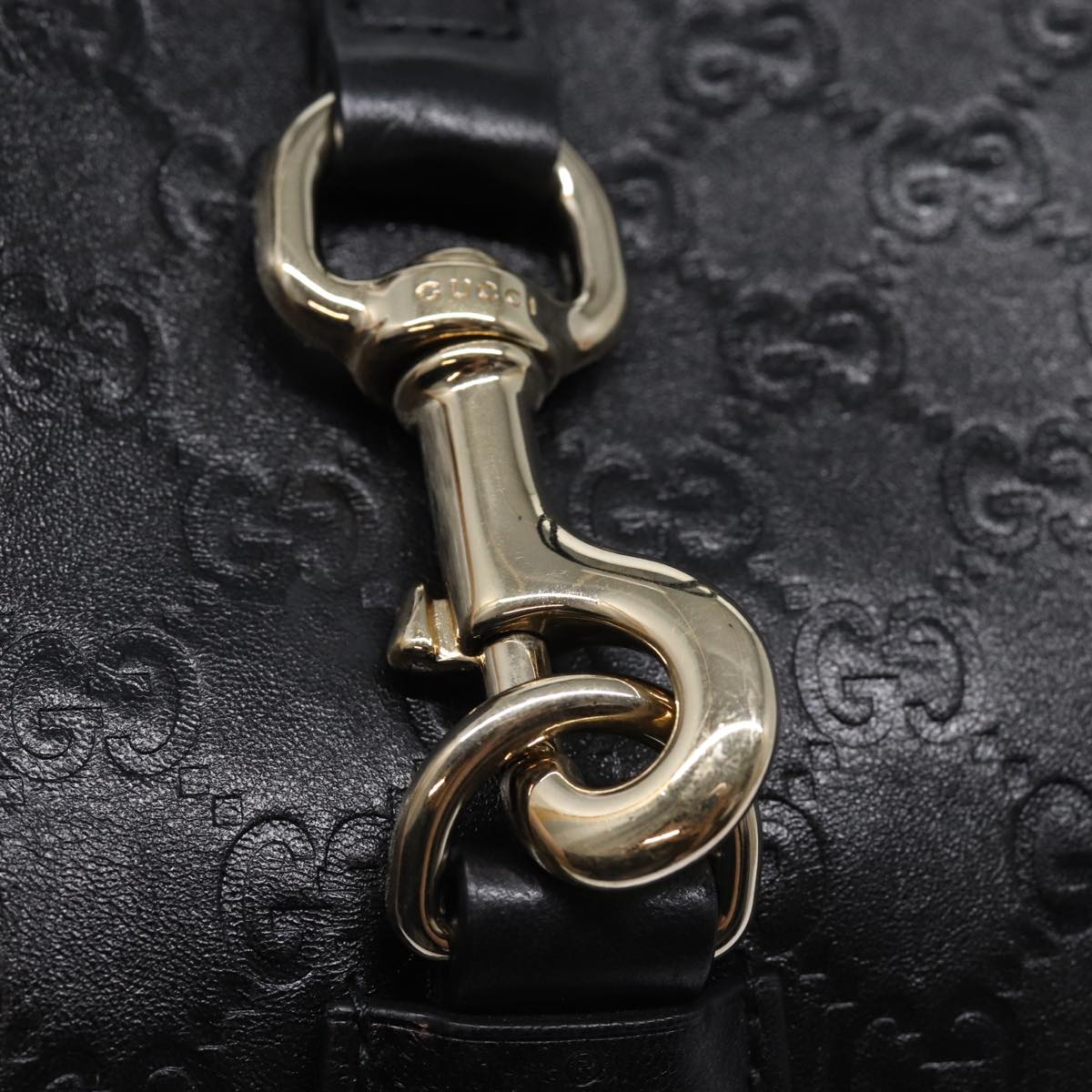 GUCCI Jackie GG Canvas Guccissima Hand Bag Black 203495 yk13098