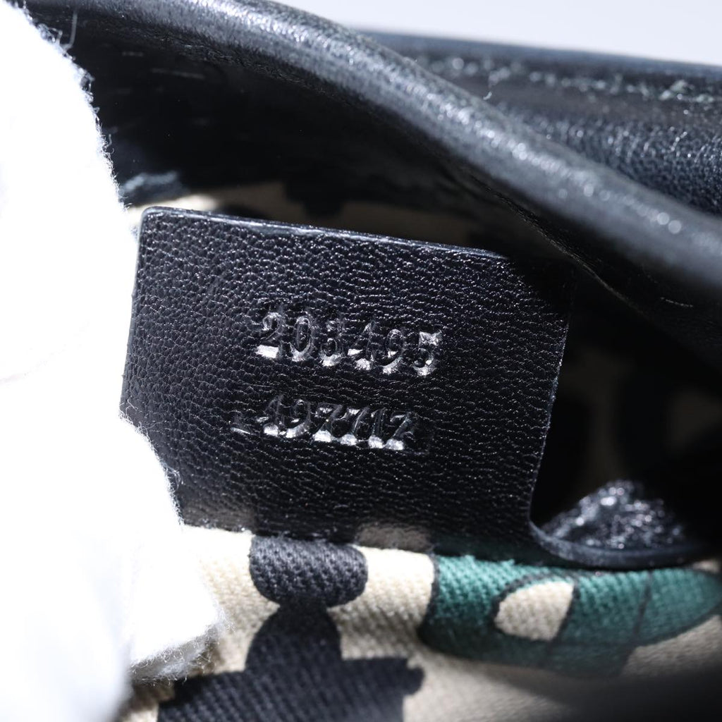 GUCCI Jackie GG Canvas Guccissima Hand Bag Black 203495 yk13098